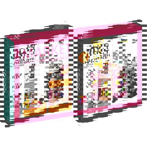 SUPERMARKET 44 PCS WITH LIGHT AND MUSIC 76X12X48.5CM RED LUNA  / Kitchen-House items   